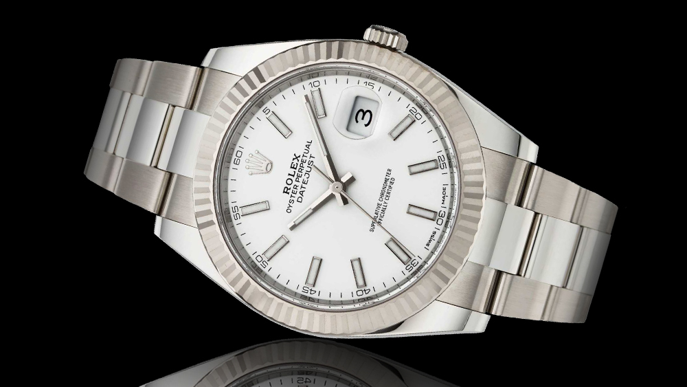 Scopri l orologio Datejust 41 in Rolesor bianco combinazione di acciaio Oystersteel e oro bianco 18 ct